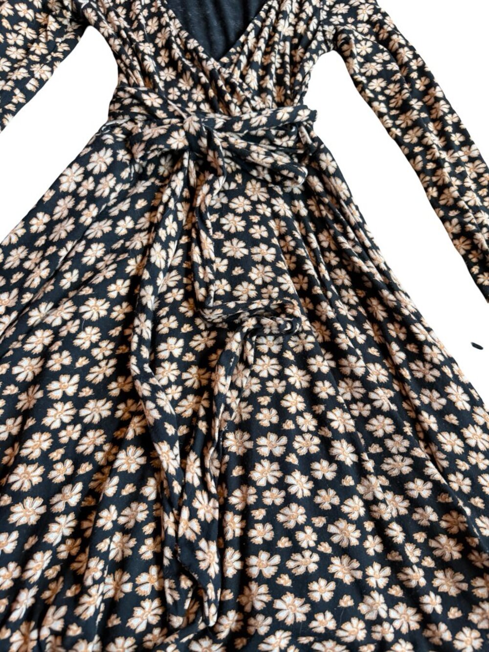 Free People Pradera Mini Dress Faux Wrap Stretchy Floral Print Comfy Size XS - Picture 6 of 16